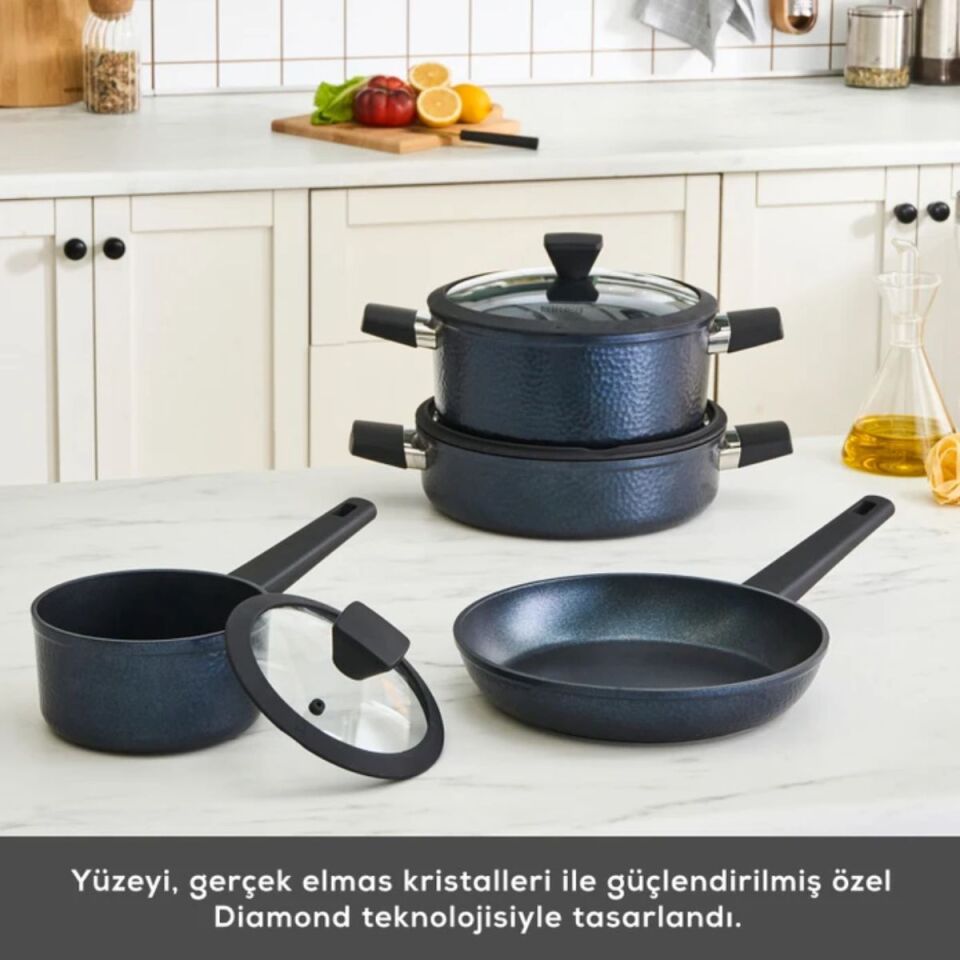 Karaca Biodiamond Dante İndüksiyon Tabanlı 7 Parça Tencere Seti