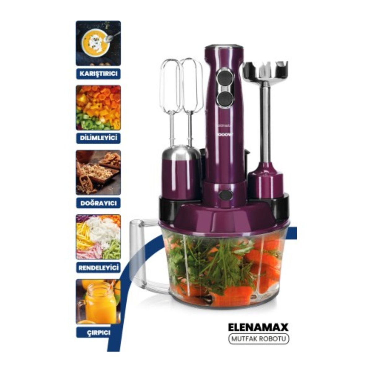 Goldmaster Elena Max GM7239K Kırmızı Multi Blender Set Mutfak Robotu