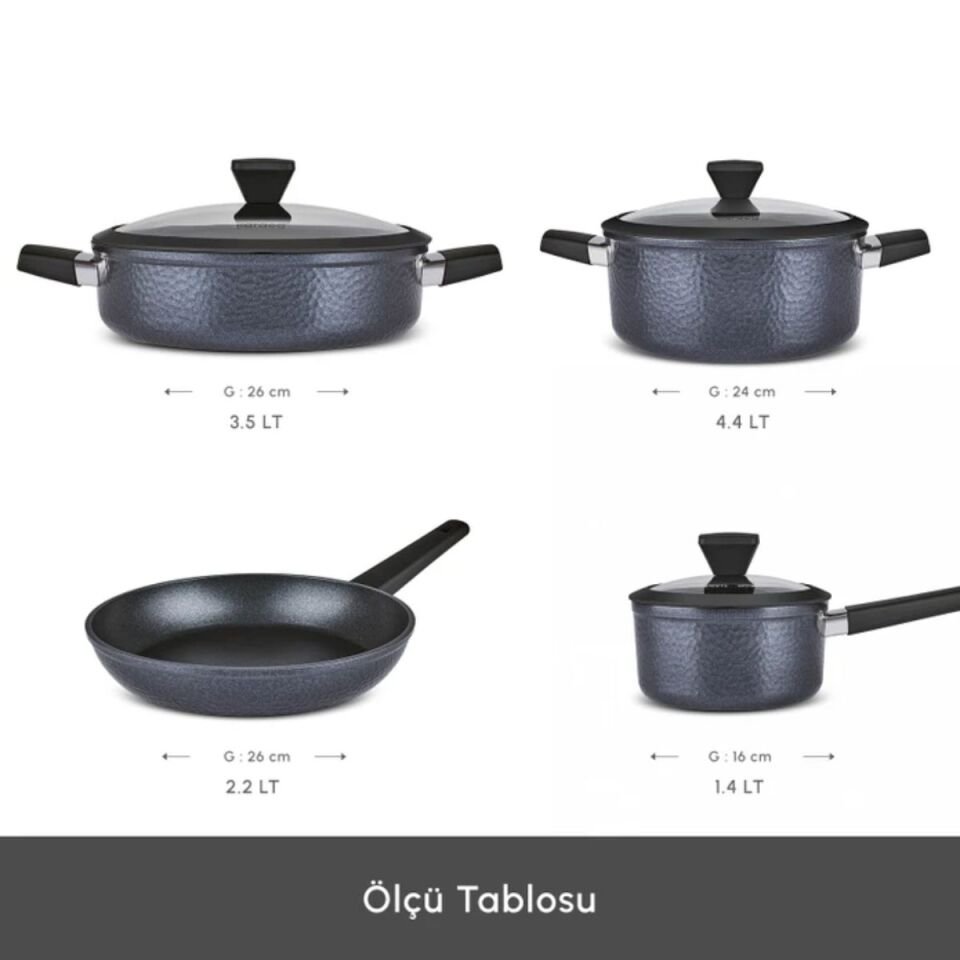 Karaca Biodiamond Dante İndüksiyon Tabanlı 7 Parça Tencere Seti