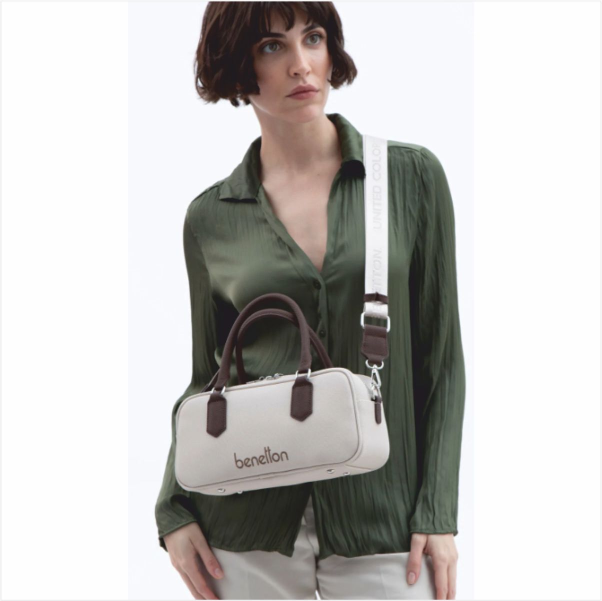 Benetton BNT-1621 United Colors Of Benetton Çapraz Çanta Bej-Kahve