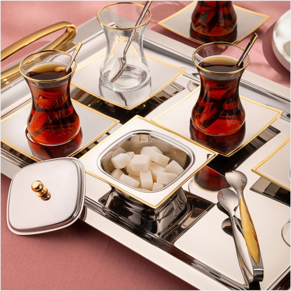 Emsan Yeni Salacak Çay Seti 40 Parça Gold