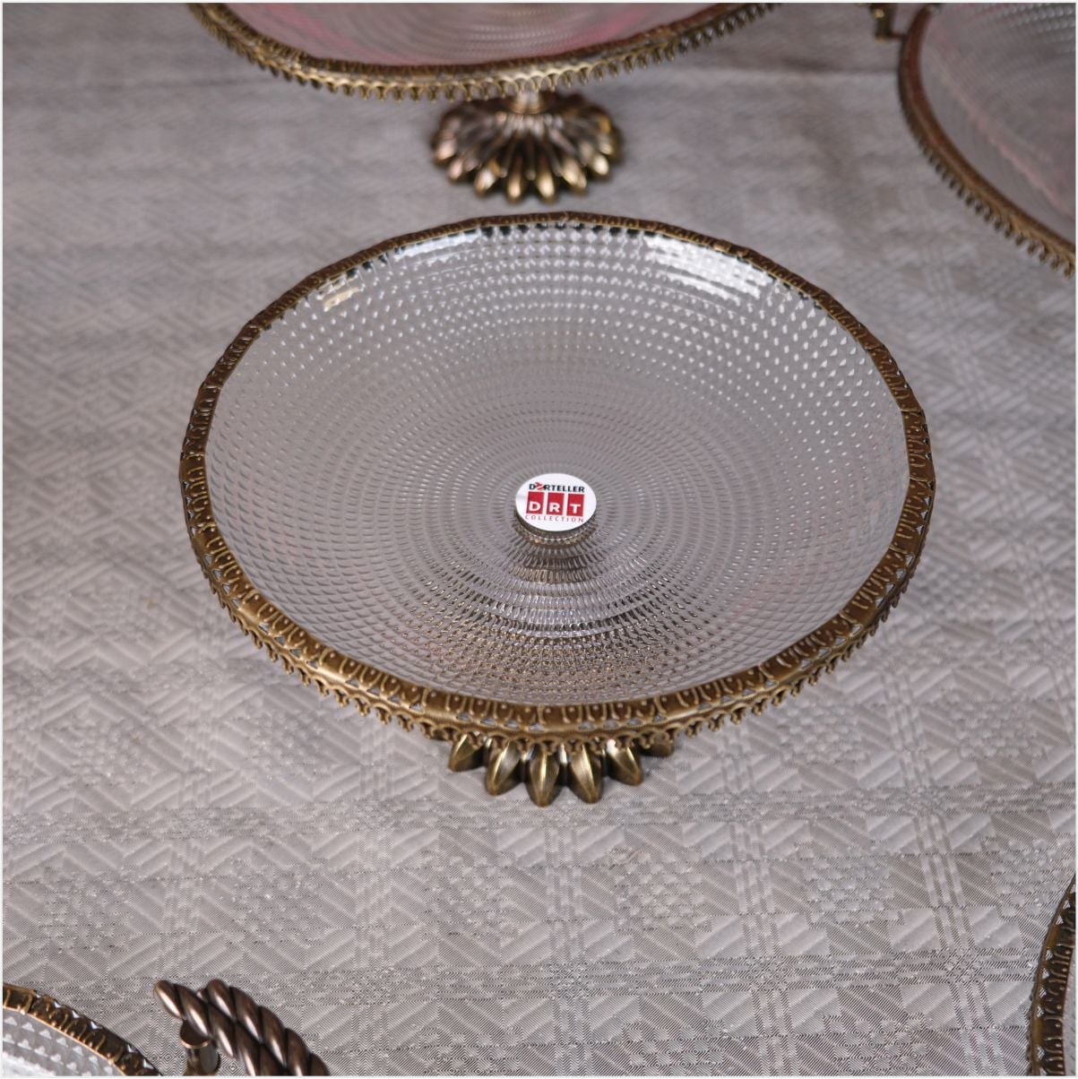 DRT*6313  OTTOMAN 21,5X21,5 CM LÜKS AYAKLI ESKİTME TELLİ SUNUMLUK