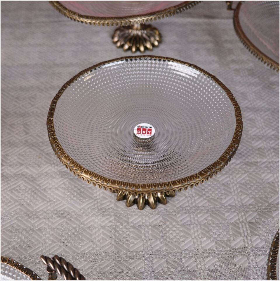 DRT*6313  OTTOMAN 21,5X21,5 CM LÜKS AYAKLI ESKİTME TELLİ SUNUMLUK