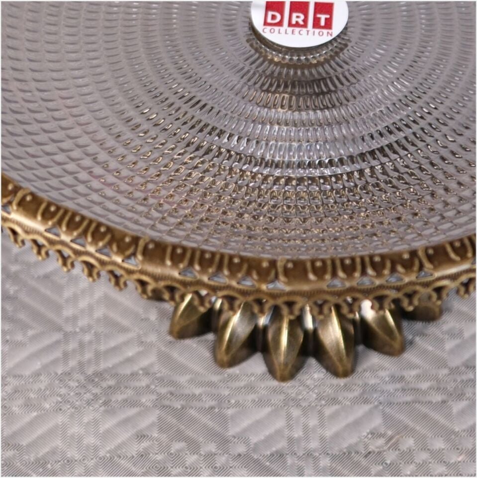 DRT*6313  OTTOMAN 21,5X21,5 CM LÜKS AYAKLI ESKİTME TELLİ SUNUMLUK