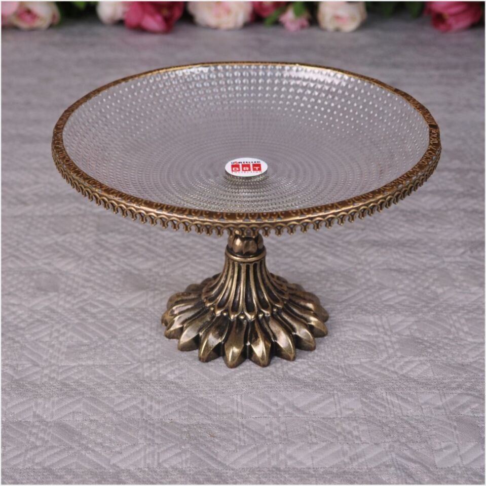 DRT*6313  OTTOMAN 21,5X21,5 CM LÜKS AYAKLI ESKİTME TELLİ SUNUMLUK