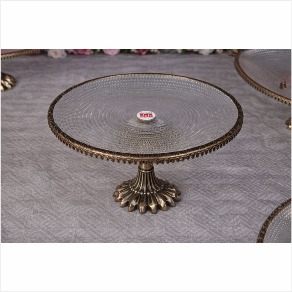 DRT*6318  OTTOMAN 27 CM LÜKS AYAKLI ESKİTME TELLİ SUNUMLUK