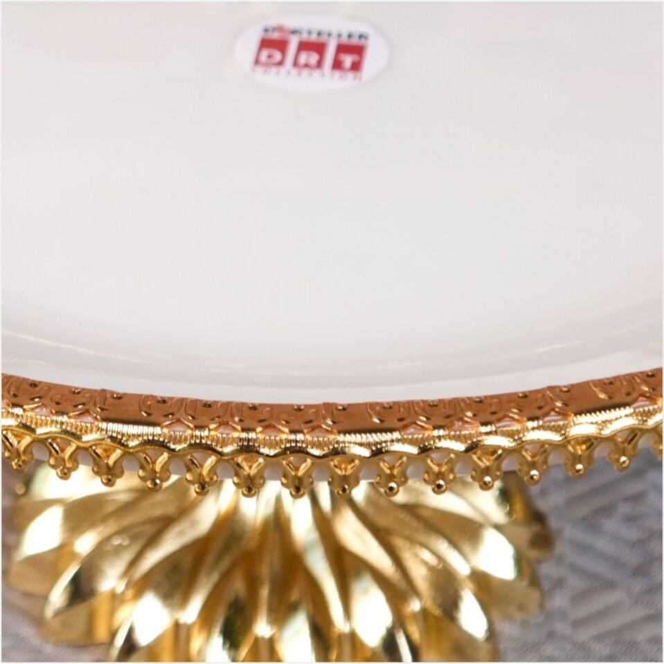 DRT*6347  27CM LÜKS AYAKLI ALTIN TELLİ SEMAZEN SUNUMLUK
