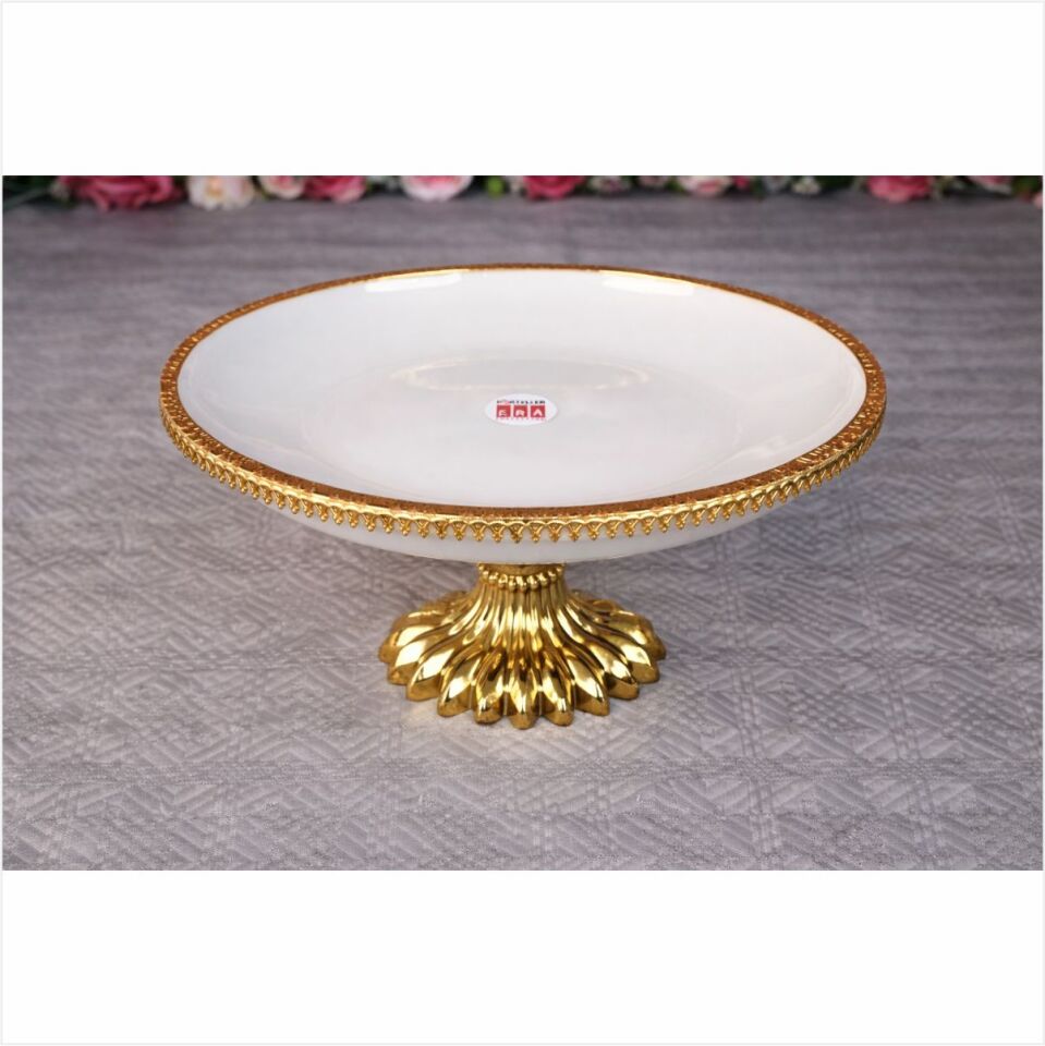 DRT*6347  27CM LÜKS AYAKLI ALTIN TELLİ SEMAZEN SUNUMLUK