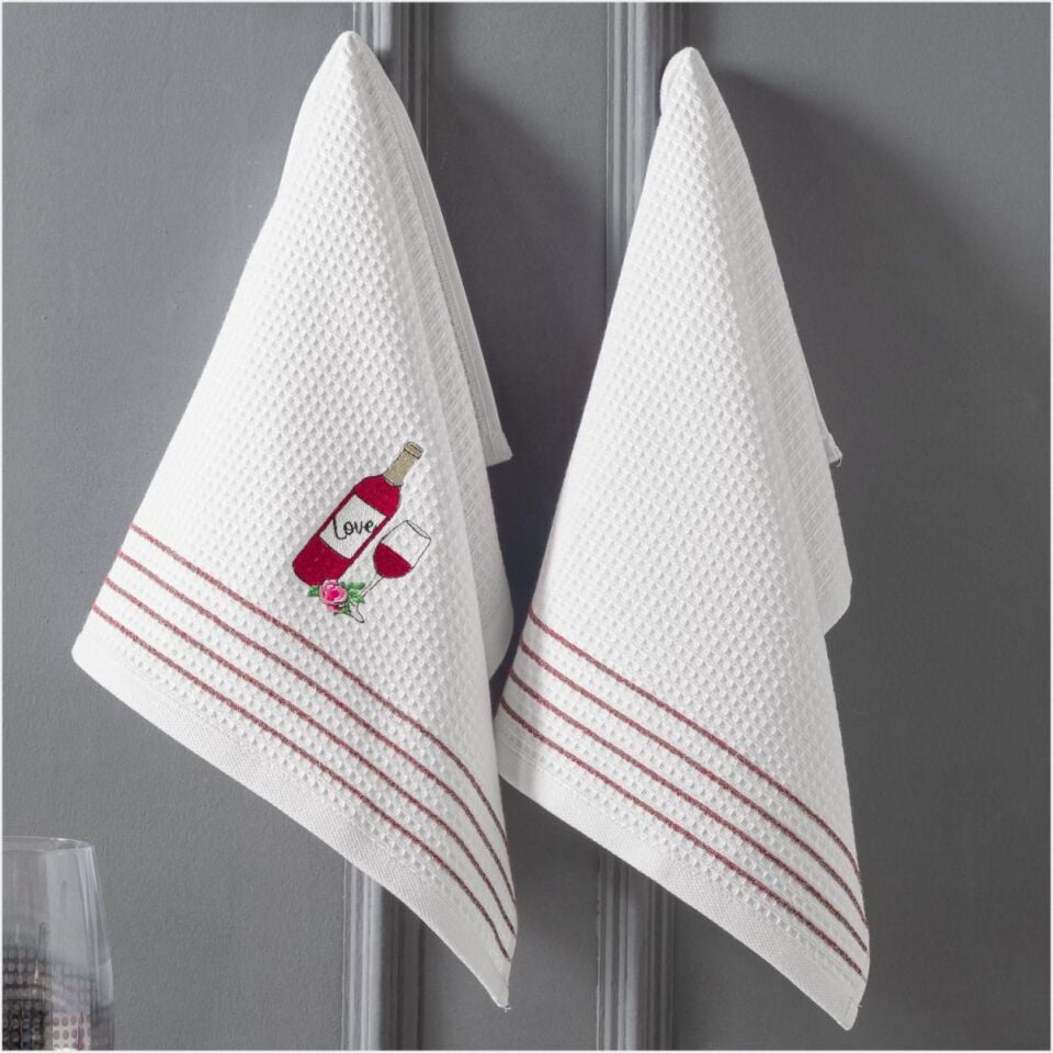 SCHAFER HOME WİNE 2 Lİ KURULAMA BEZİ 40X60 CM-BEYAZ