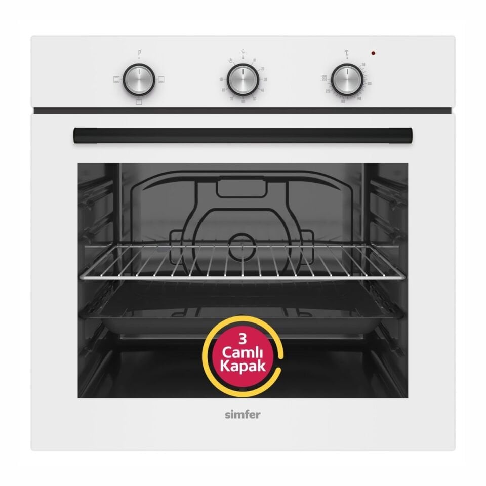 Simfer Dıamond Ankastre Beyaz Set (Sb-8202 Fırın + 3048 Ocak + Sd-8722 Davlumbaz)