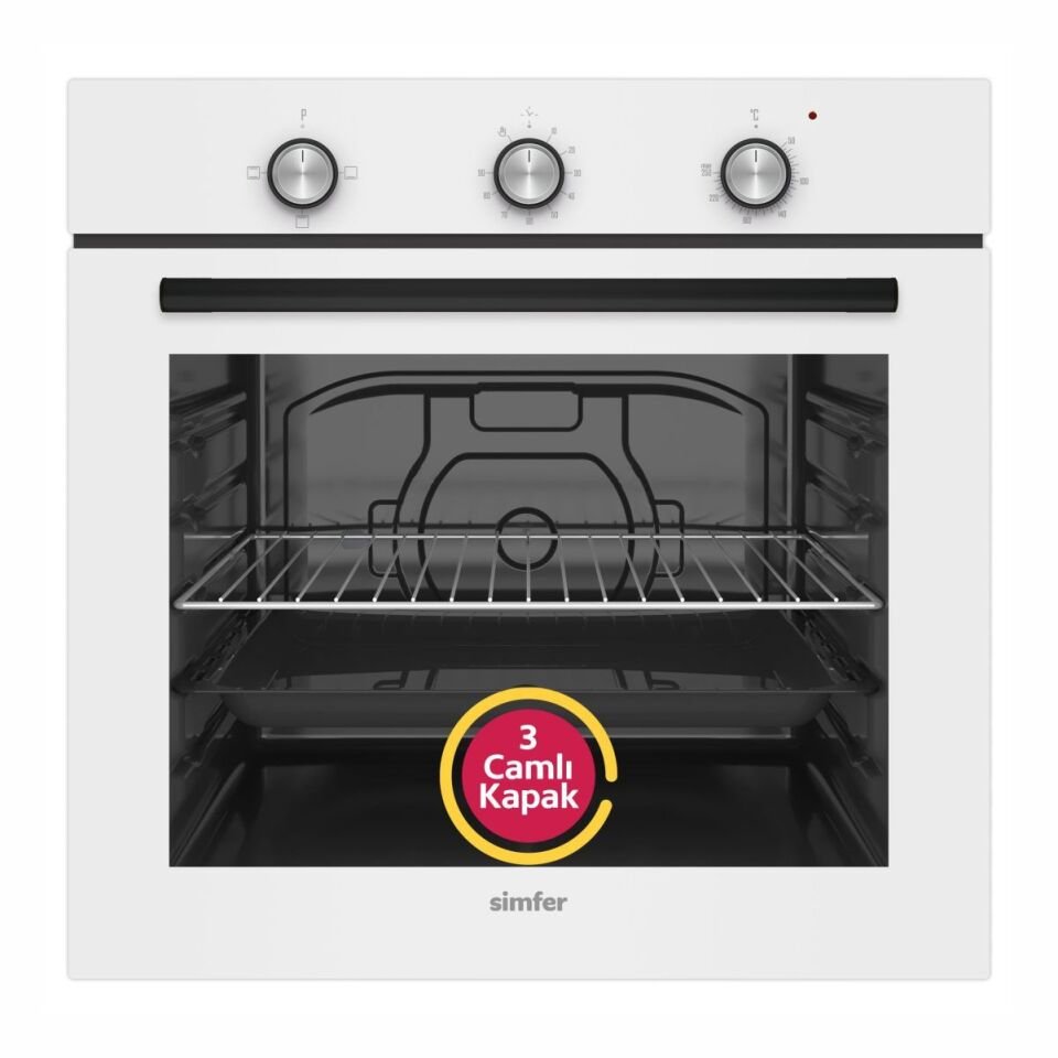 Simfer Dıamond Ankastre Beyaz Set (Sb-8202 Fırın + 3048 Ocak + Sd-8722 Davlumbaz)