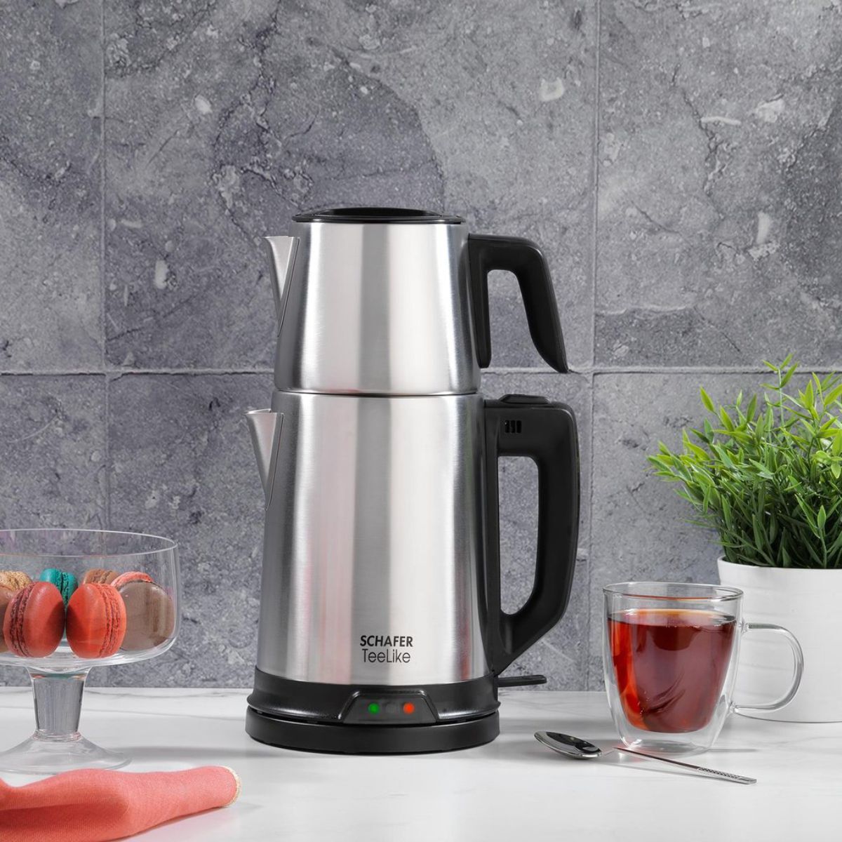 Schafer TeeLike Paslanmaz Çelik Çay Makinesi-Inox