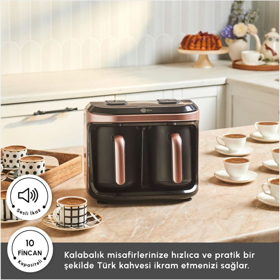 Karaca Hatır Hüp Duet Aroma Türk Kahve Makinesi Rose Gold