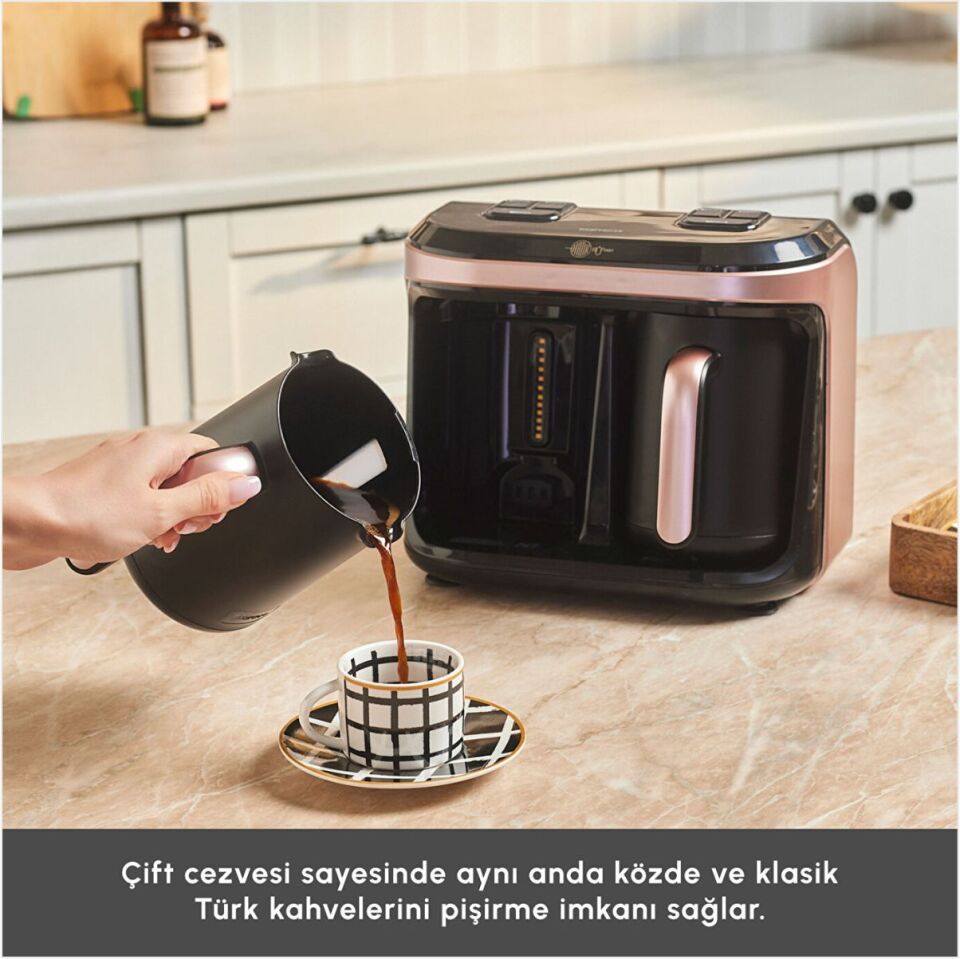Karaca Hatır Hüp Duet Aroma Türk Kahve Makinesi Rose Gold