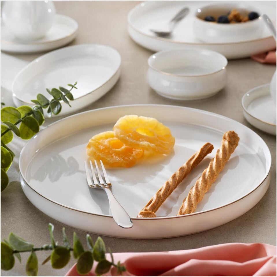 SCHAFER SUPERFİNE BONE LUMİERE KAHVALTI TAKIMI 32 PARÇA GOLD