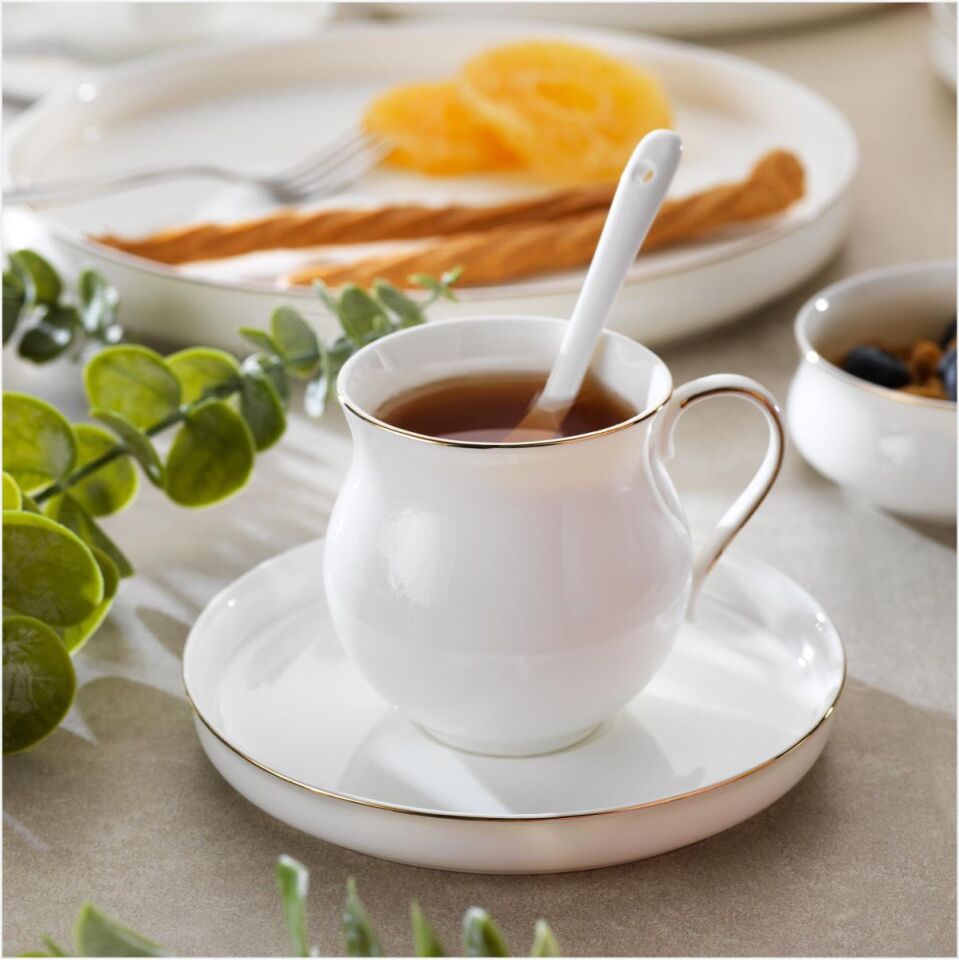 SCHAFER SUPERFİNE BONE LUMİERE KAHVALTI TAKIMI 32 PARÇA GOLD