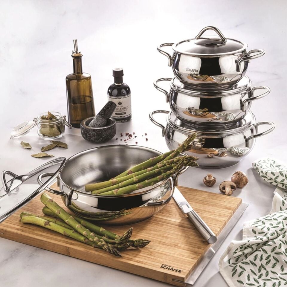 Schafer Cookhaus 8 Parça  Çelik Tencere Set İnox130002