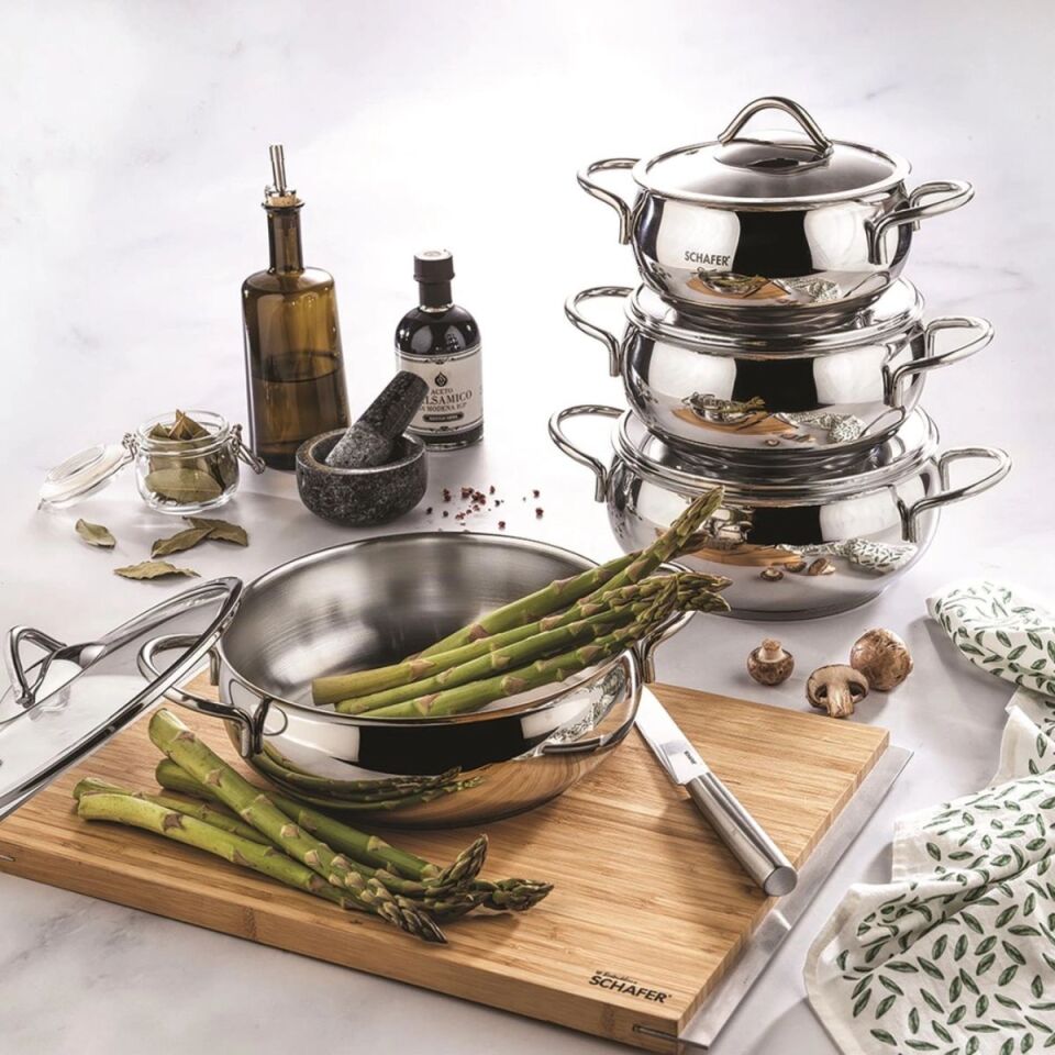 Schafer Cookhaus 8 Parça  Çelik Tencere Set İnox130002