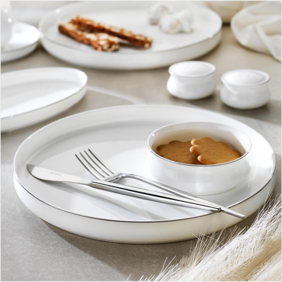 SCHAFER SUPERFİNE BONE LUMİERE KAHVALTI TAKIMI 32 PARÇA PLATİN