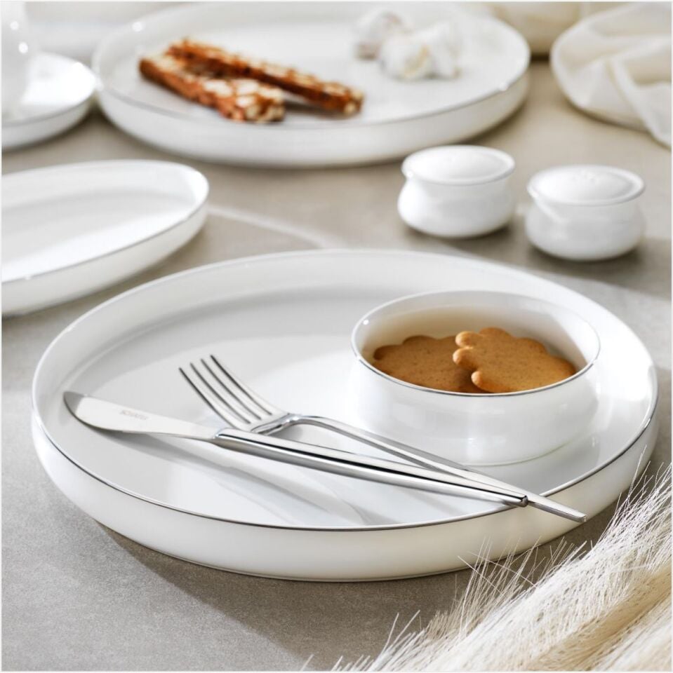 SCHAFER SUPERFİNE BONE LUMİERE KAHVALTI TAKIMI 32 PARÇA PLATİN