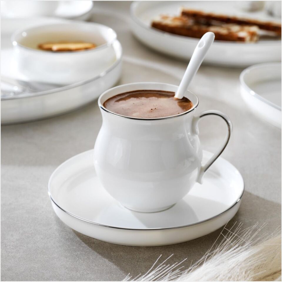 SCHAFER SUPERFİNE BONE LUMİERE KAHVALTI TAKIMI 32 PARÇA PLATİN