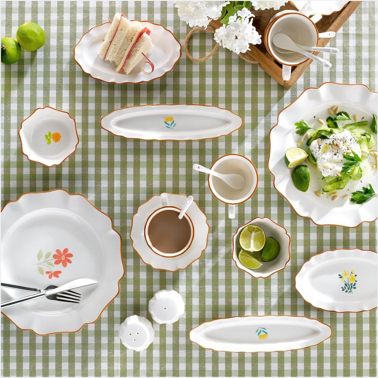 SCHAFER FİORA KAHVALTI TAKIMI 32 PARÇA-ÇİÇEKLİ