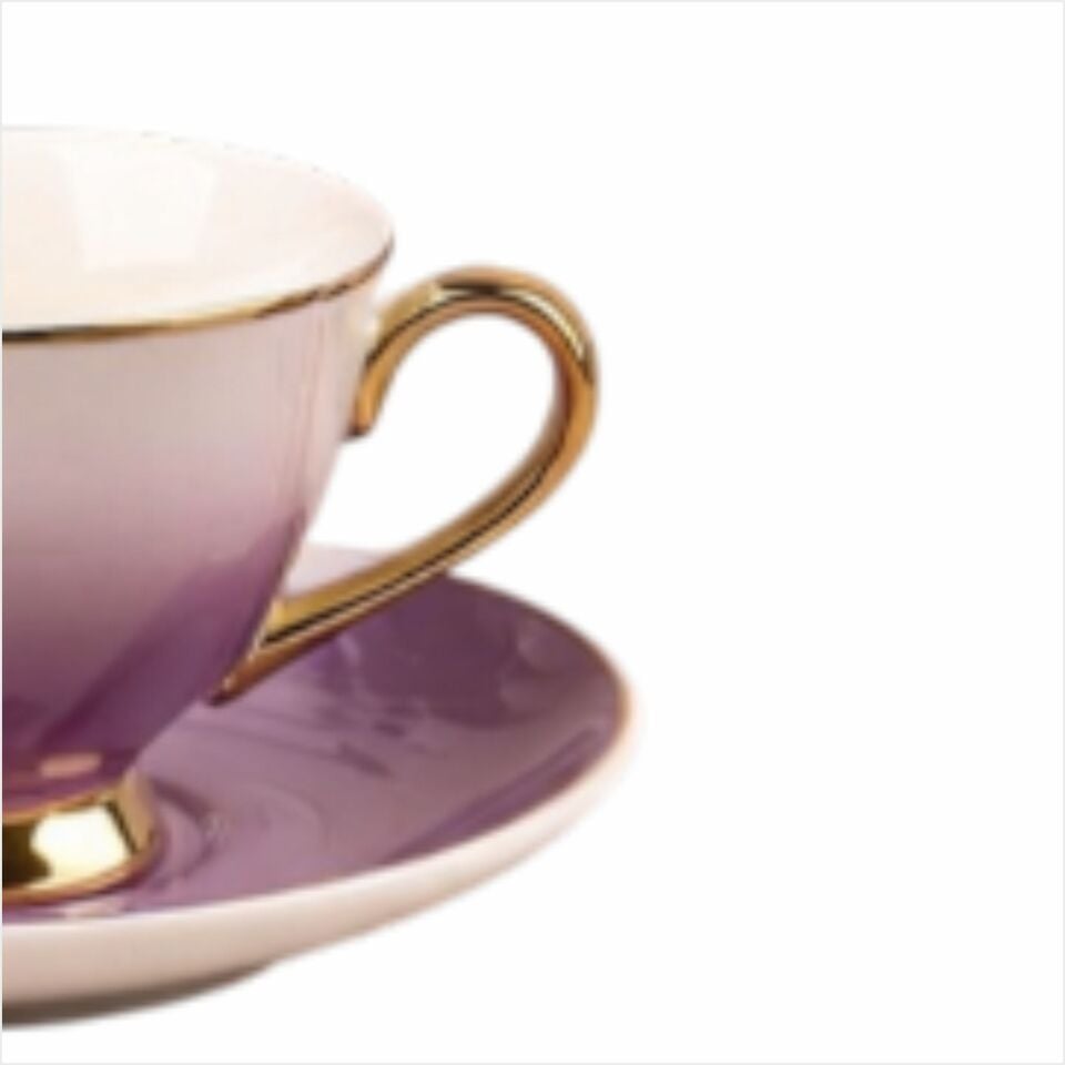 ŞENER  P/POR-101757PAÇİ-ORCHID ÇİÇEKLİ YALDIZLI KAHVE FİNCAN