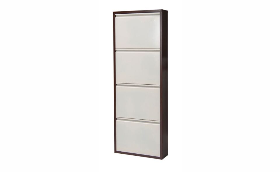 Doğuş 4 Lü Metal Ayakkabılık Kahve/Krem