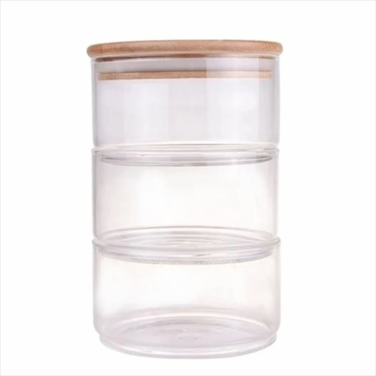 Bambum  Tade - 3 Katlı Cam Saklama Kabı