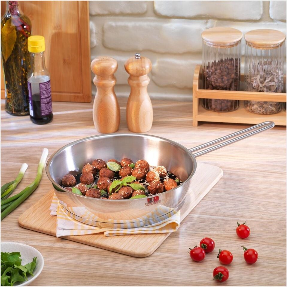 SCHAFER HELD ÇELİK TAVA 24 CM 1 PARÇA-INOX