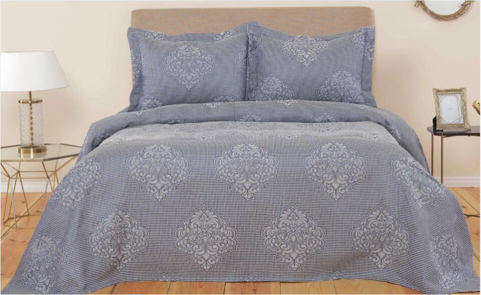 Karaca Home Amelie İndigo Çift Kişilik Yatak Örtüsü Set