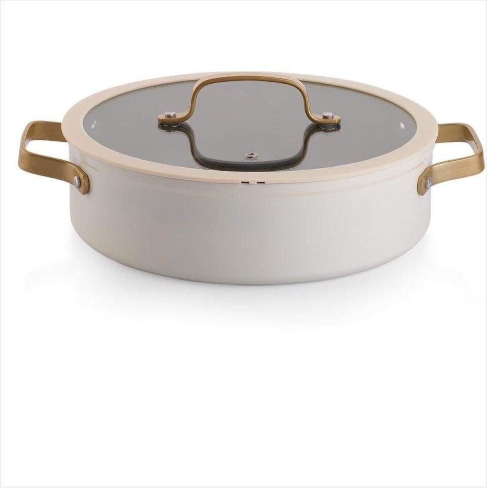 SCHAFER SAPPHİRE SERAMİK TENCERE SETİ 7 PARÇA-BEYAZ/GOLD