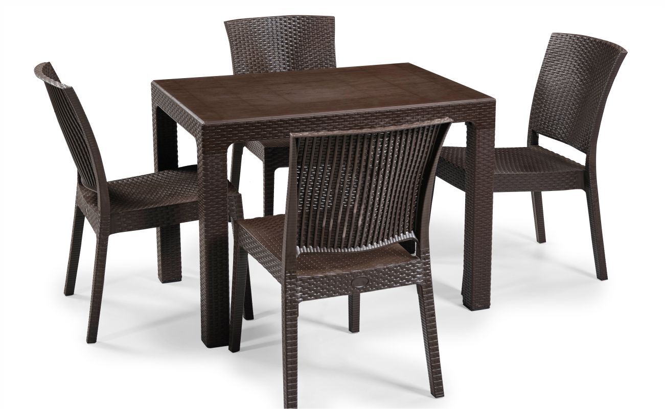 Purtaş 90X90 Masa Takımı Kahverengi