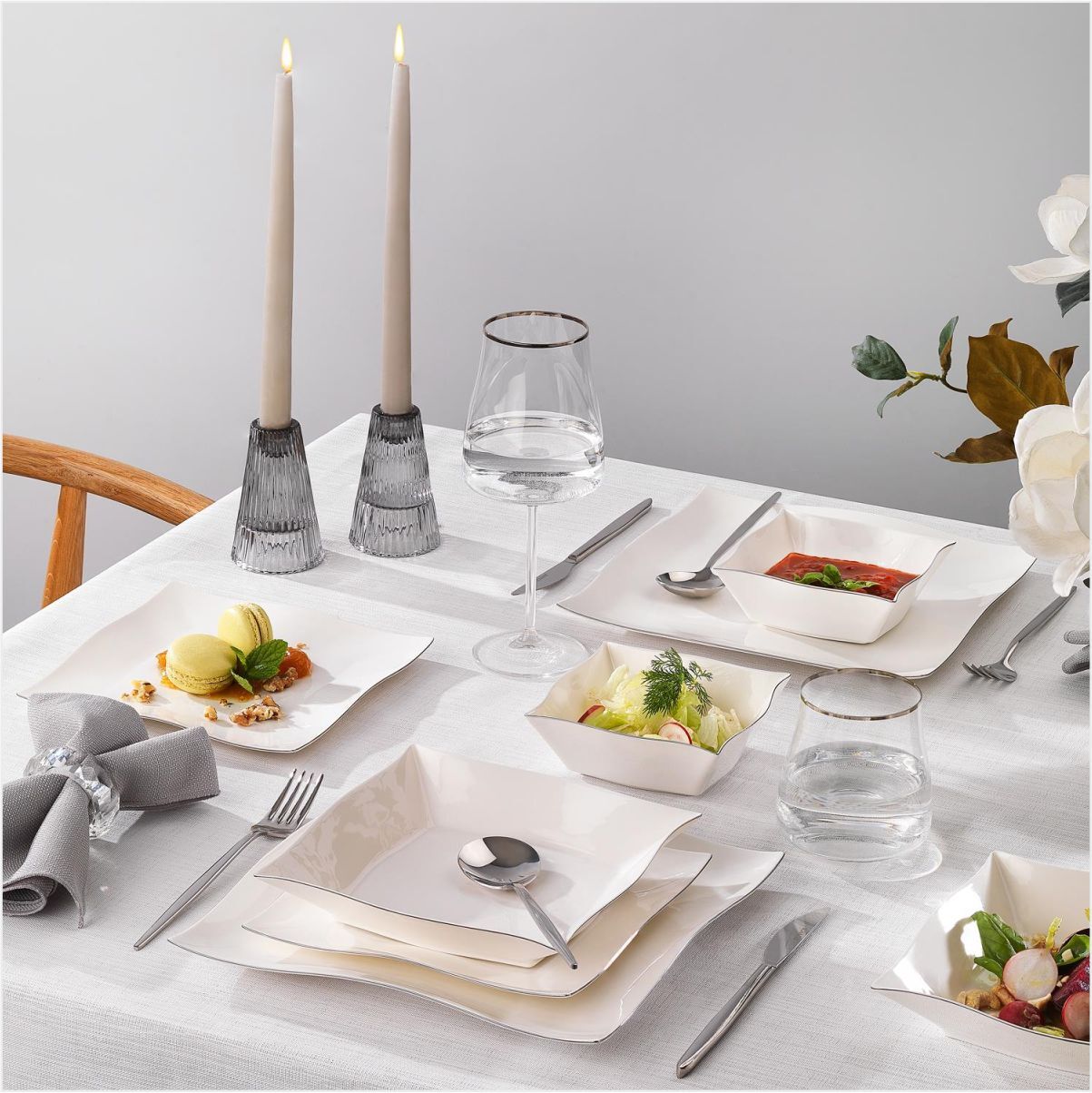 SCHAFER LOVİSE YEMEK TAKIMI 24 PARÇA-PLATİN