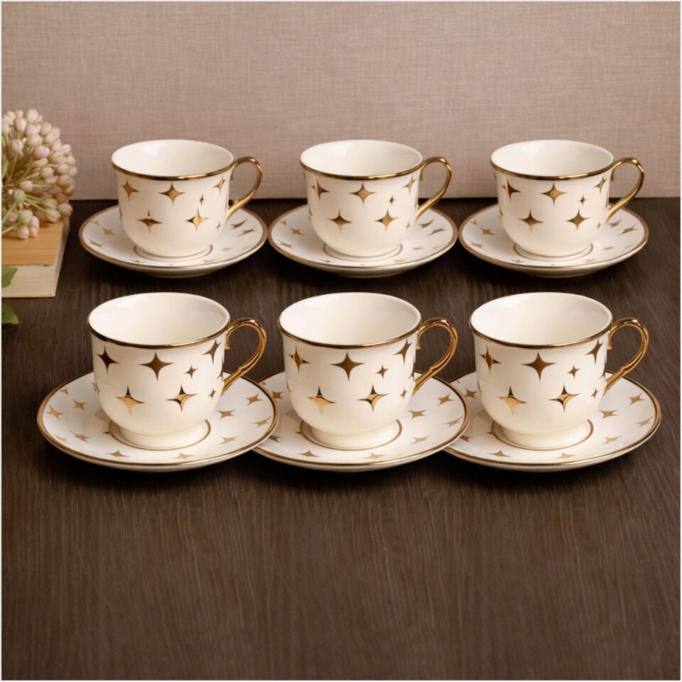 PAÇİ-GLORY YALDIZLI 6LI KAHVE FİNCANI-P/POR-102166