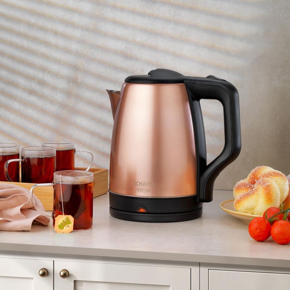 Schafer Hitze Paslanmaz Çelik Su Isıtıcı (Kettle)-Rosegold