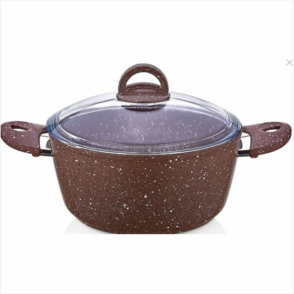 Safınox 20 Cm Granit Derin Tencere-Kahve