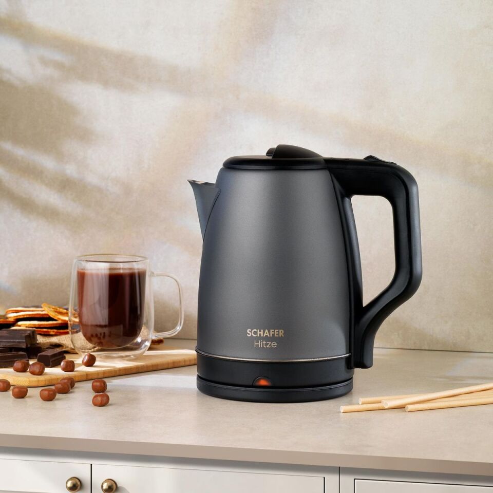 Schafer Hitze Paslanmaz Çelik Su Isıtıcı (Kettle)-Antrasit