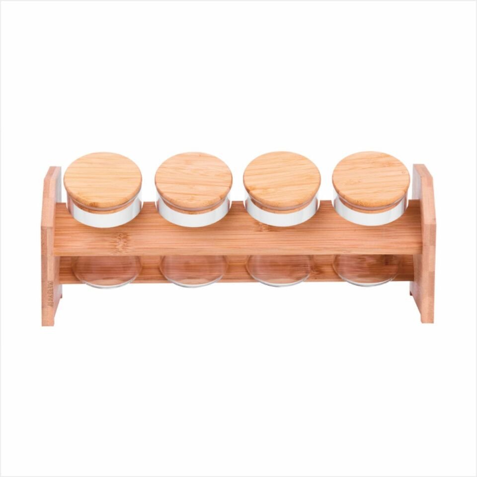 Bambum  Tier - 5 Parça Tek Katlı Standlı Baharatlık Büyük