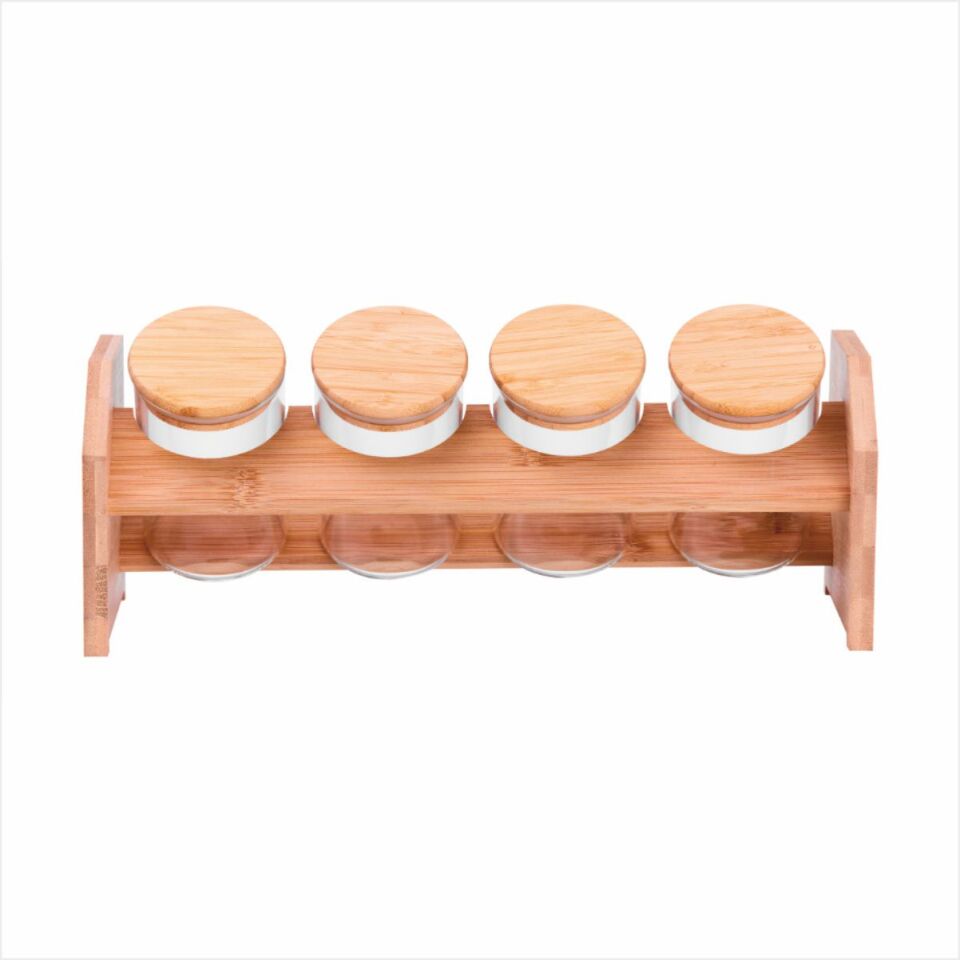 Bambum  Tier - 5 Parça Tek Katlı Standlı Baharatlık Büyük