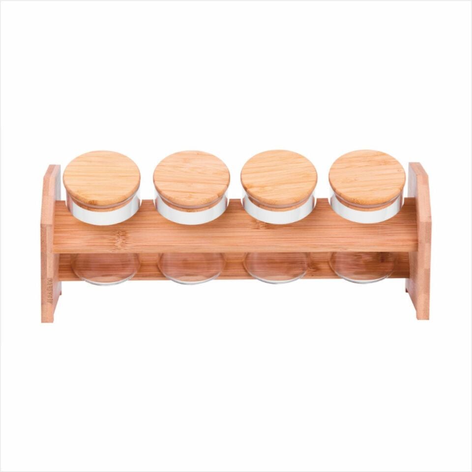 Bambum  Tier - 5 Parça Tek Katlı Standlı Baharatlık Büyük