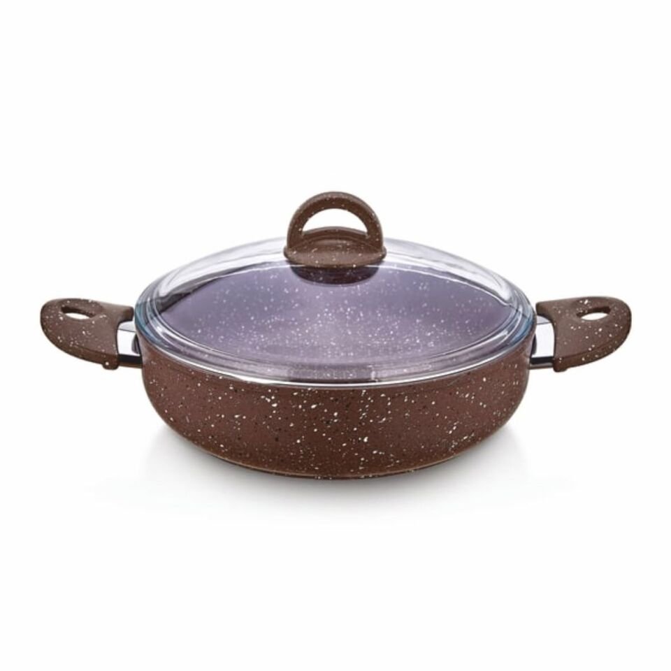 Safınox 30 Cm Karnıyarık Granit Tencere-Kahve