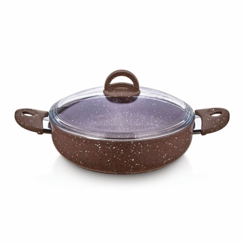 Safınox 30 Cm Karnıyarık Granit Tencere-Kahve
