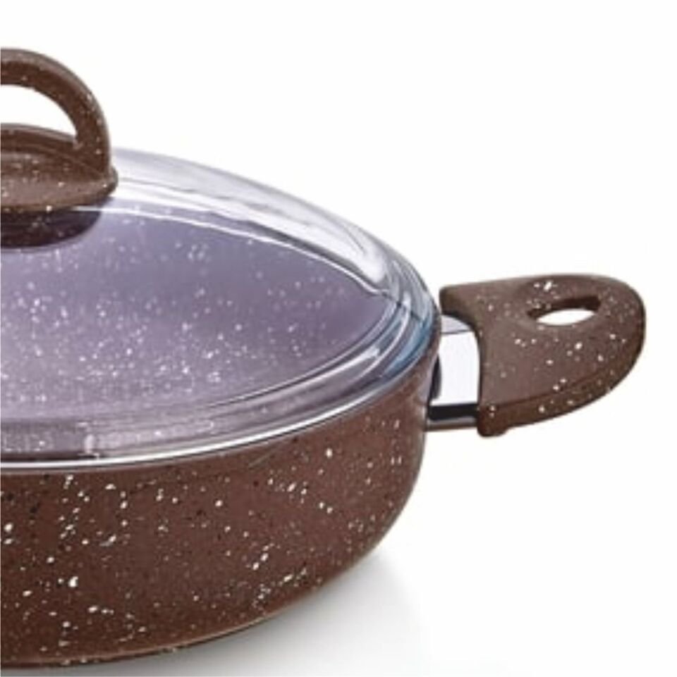 Safınox 30 Cm Karnıyarık Granit Tencere-Kahve