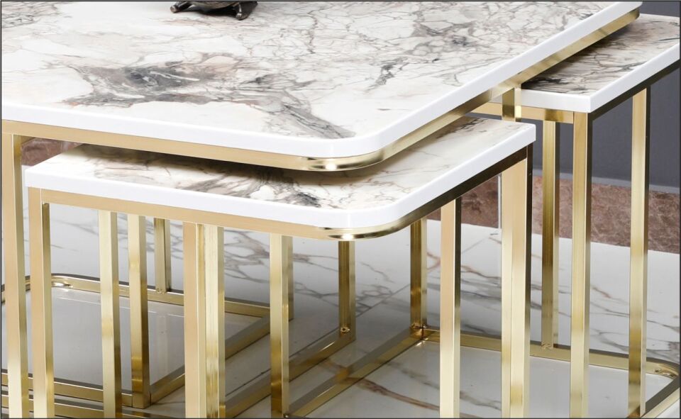 Odabaşı Yaşam 4+1 Sehpa Karara Gold Krem