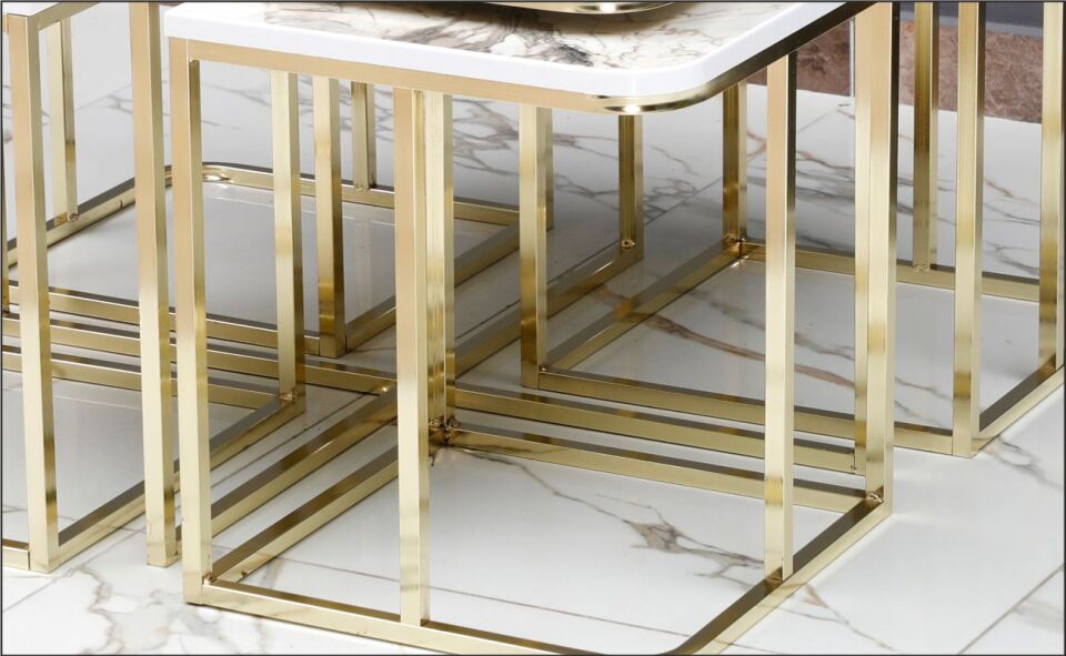 Odabaşı Yaşam 4+1 Sehpa Karara Gold Krem