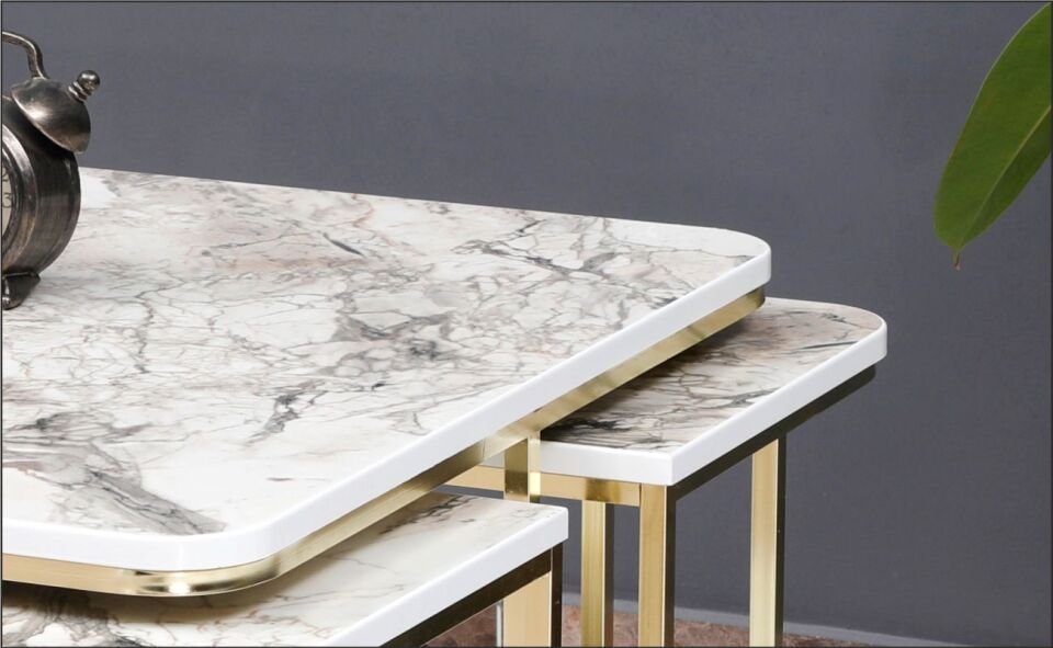 Odabaşı Yaşam 4+1 Sehpa Karara Gold Krem