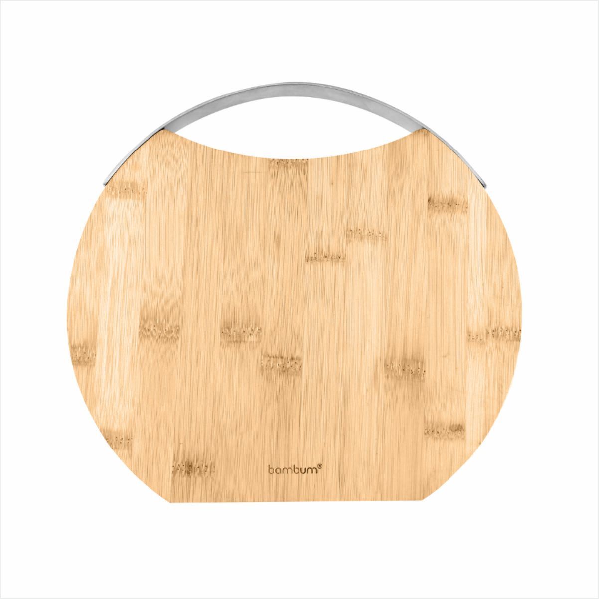 Bambum  Zoe - Çelik Kulplu Kesme Tahtası Yuvarlak Küçük