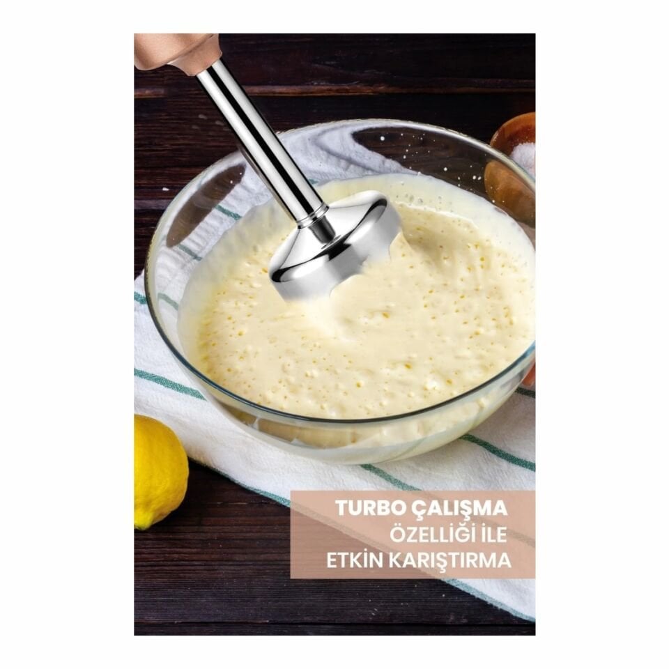 Goldmaster GM-7244G Maximix Gold 1000 Watt 4 Bıçaklı Paslanmaz Çelik Turbo Hız Ayarlı El Blender