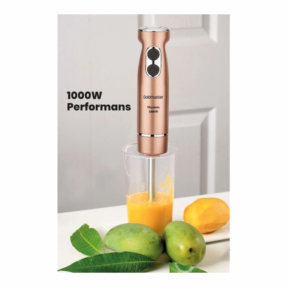 Goldmaster GM-7244G Maximix Gold 1000 Watt 4 Bıçaklı Paslanmaz Çelik Turbo Hız Ayarlı El Blender